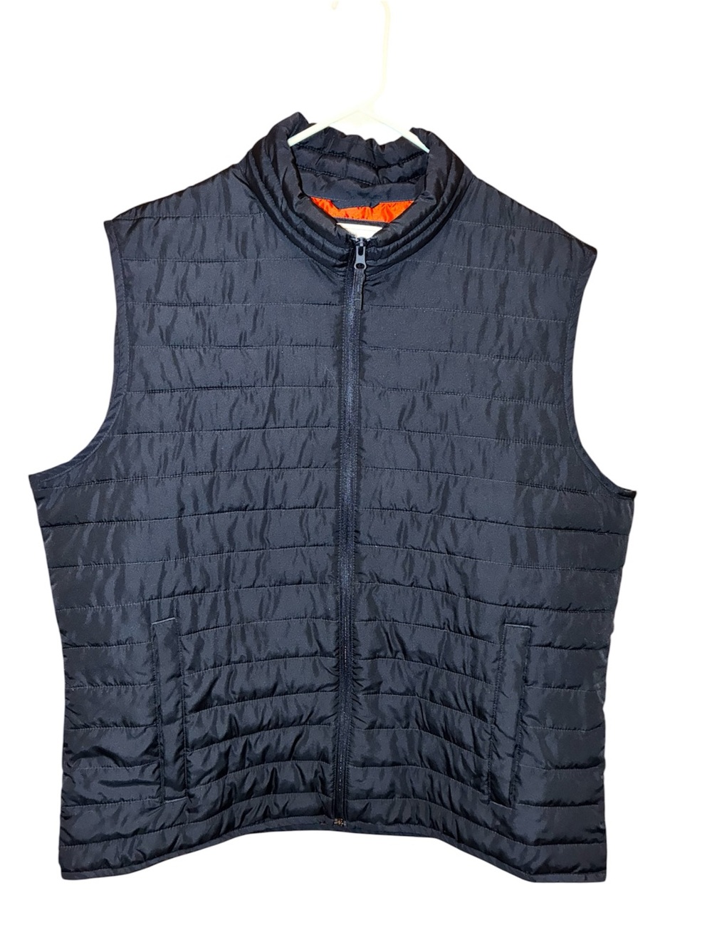 Gap Navy Quilted Puffer Vest with Orange Lining XL